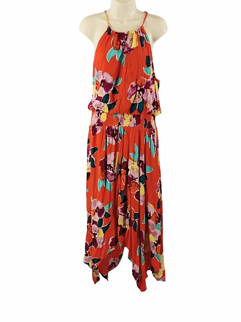Maurices Orange Floral Maxi Dress Size XL